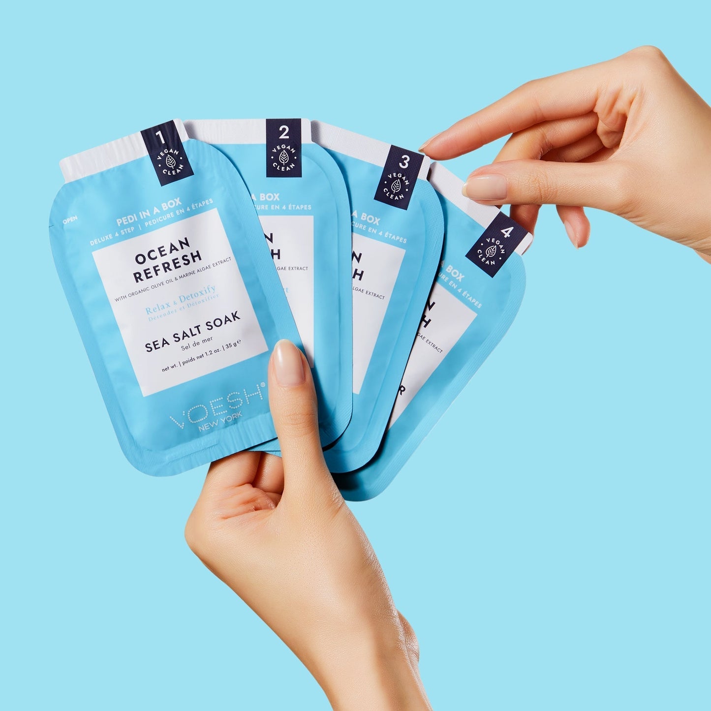 Voesh Pedi in Box - 4-Step - Ocean Refresh - Single (1Pc) Box Case (50Pcs)