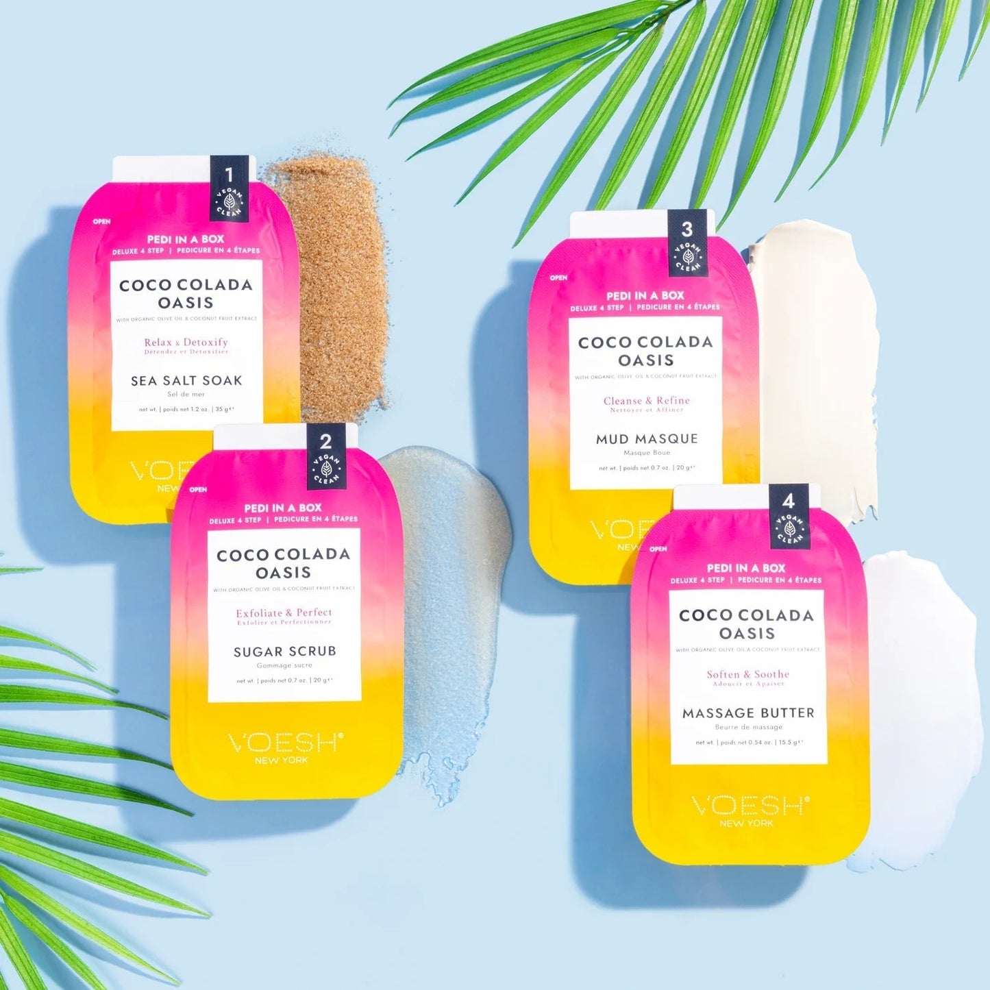 Voesh Pedi in Box - 4-Step - Coco Colada Oasis - Single (1Pc) Box Case (50Pcs)