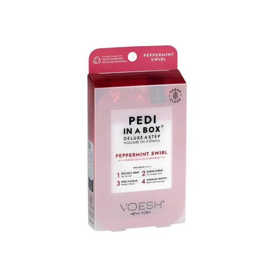Voesh Pedi in Box - 4-Step - Peppermint Swirl - Single (1Pc) Box Case (50Pcs)