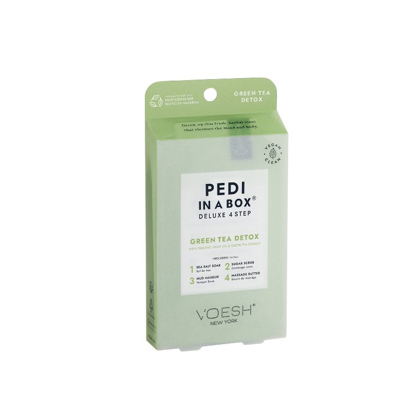 Voesh Pedi in Box - 4-Step - Green Tea Detox - Single (1Pc) Box Case (50Pcs)