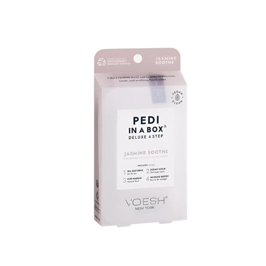 Voesh Pedi in Box - 4-Step - Jasmine Soothe - Single (1Pc) Box Case (50Pcs)