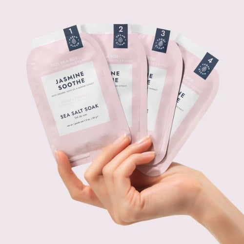 Voesh Pedi in Box - 4-Step - Jasmine Soothe - Single (1Pc) Box Case (50Pcs)