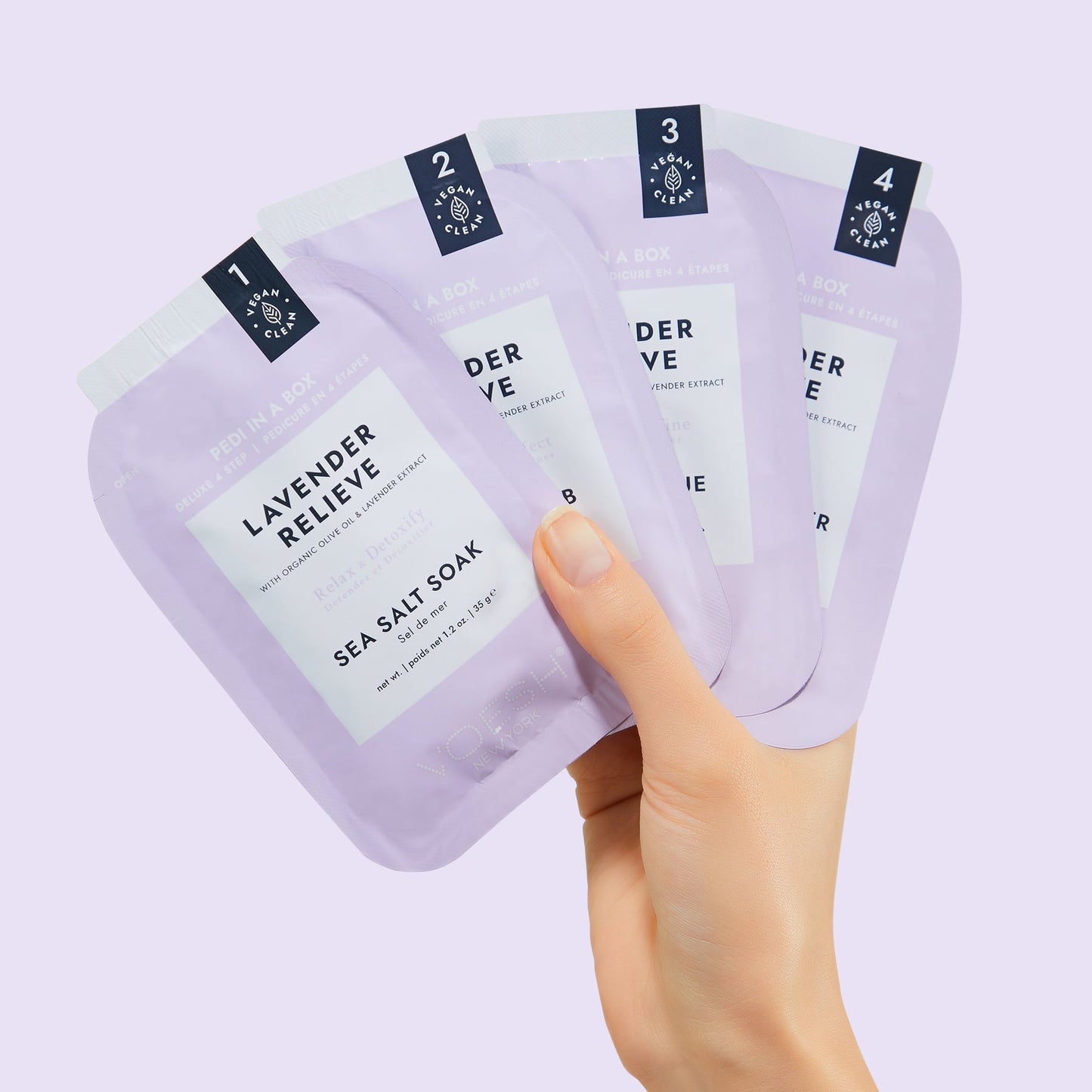 Voesh Pedi in Box - 4-Step - Lavender Relieve - Single (1Pc) Box Case (50Pcs)