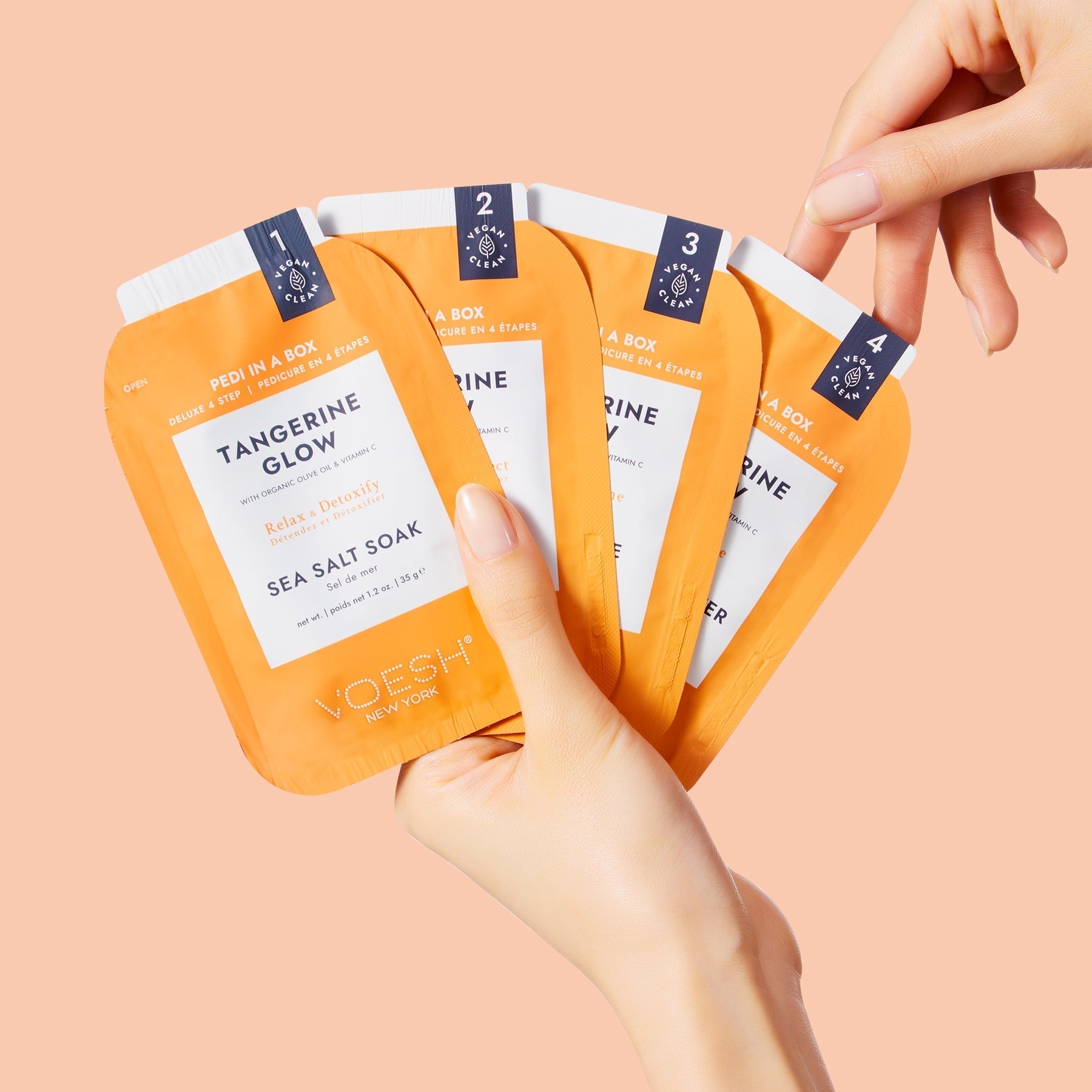 Voesh Pedi in Box - 4-Step - Tangerine Twist - Single (1Pc) Box Case (50Pcs)